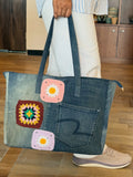 Denim Crochet Tote
