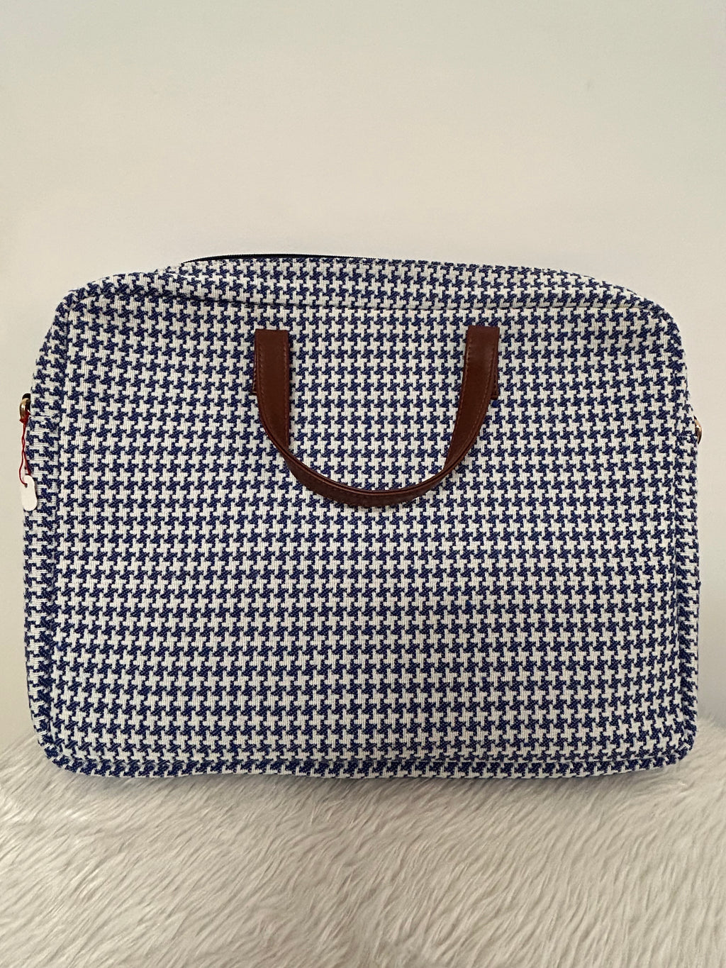 Blue & White Chequered Laptop Bag