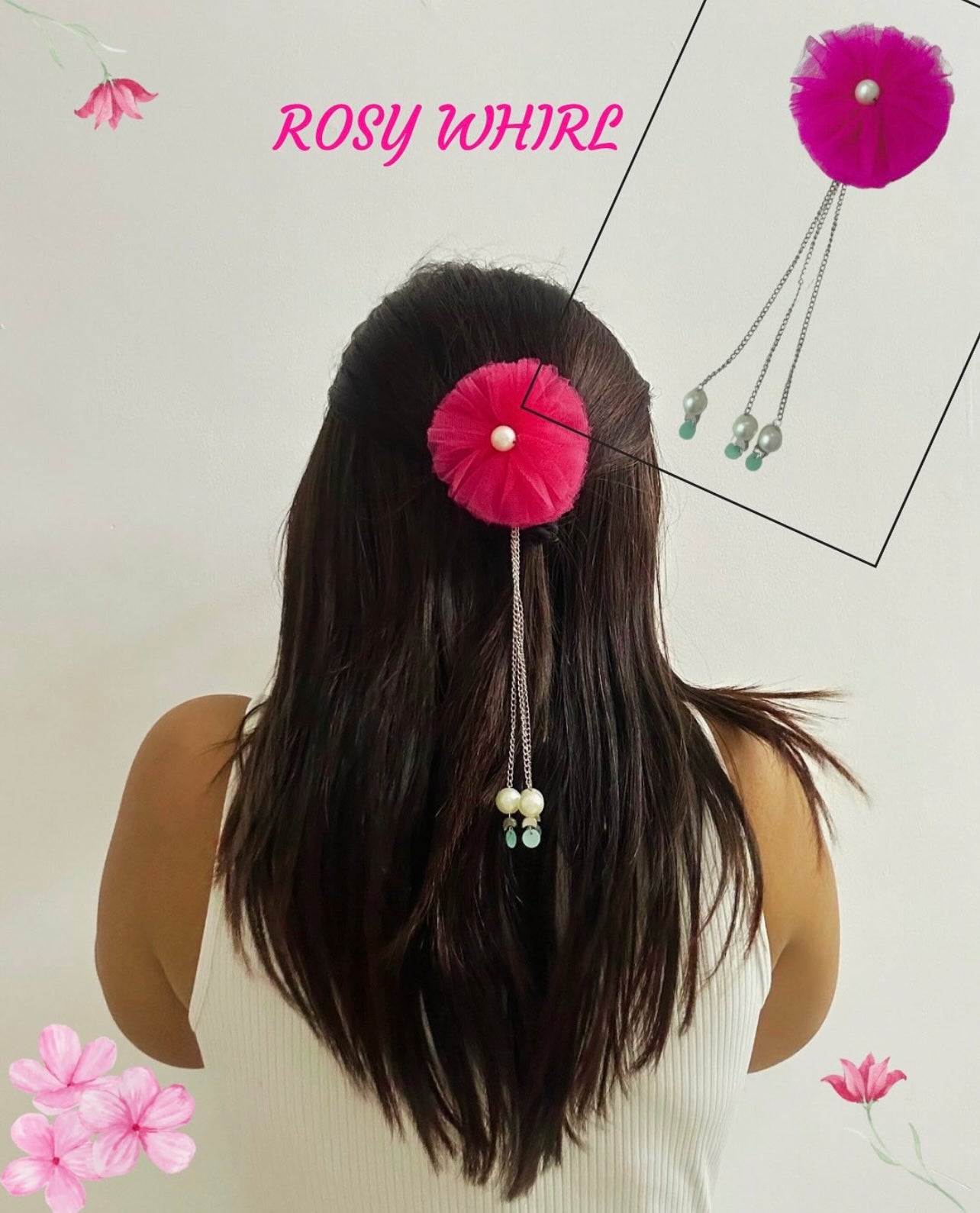 Rosy Whirl – Floral Hair Accessory