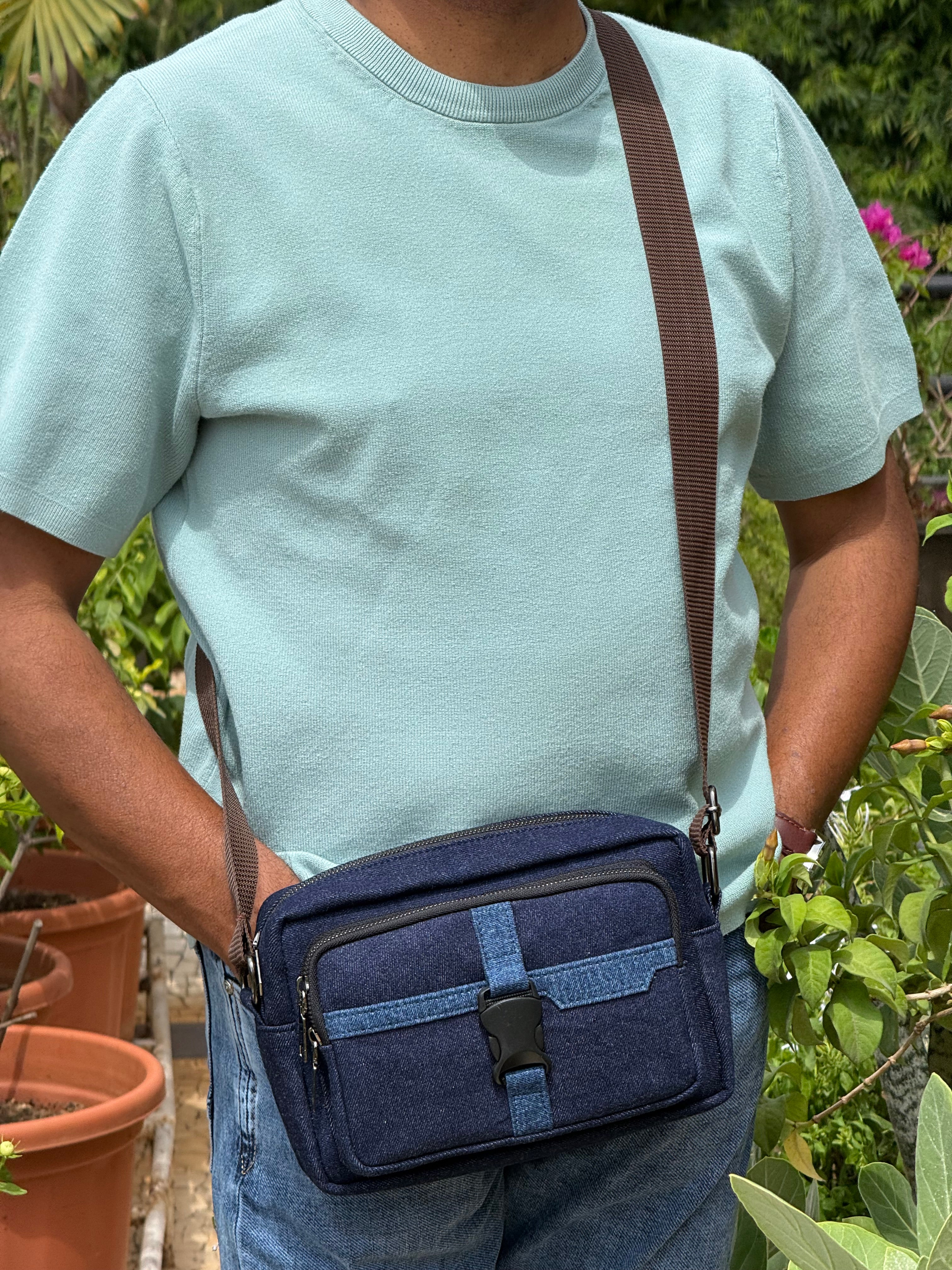 Unisex Denim Utility Sling