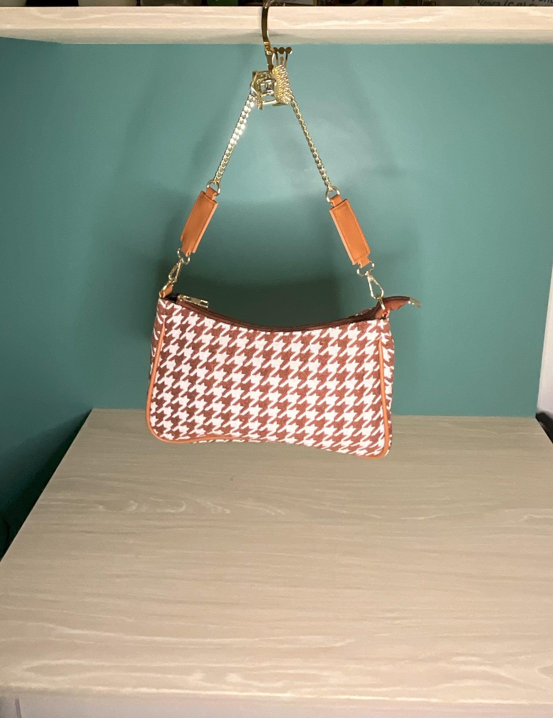 Double Belt Sling bags Brown & White