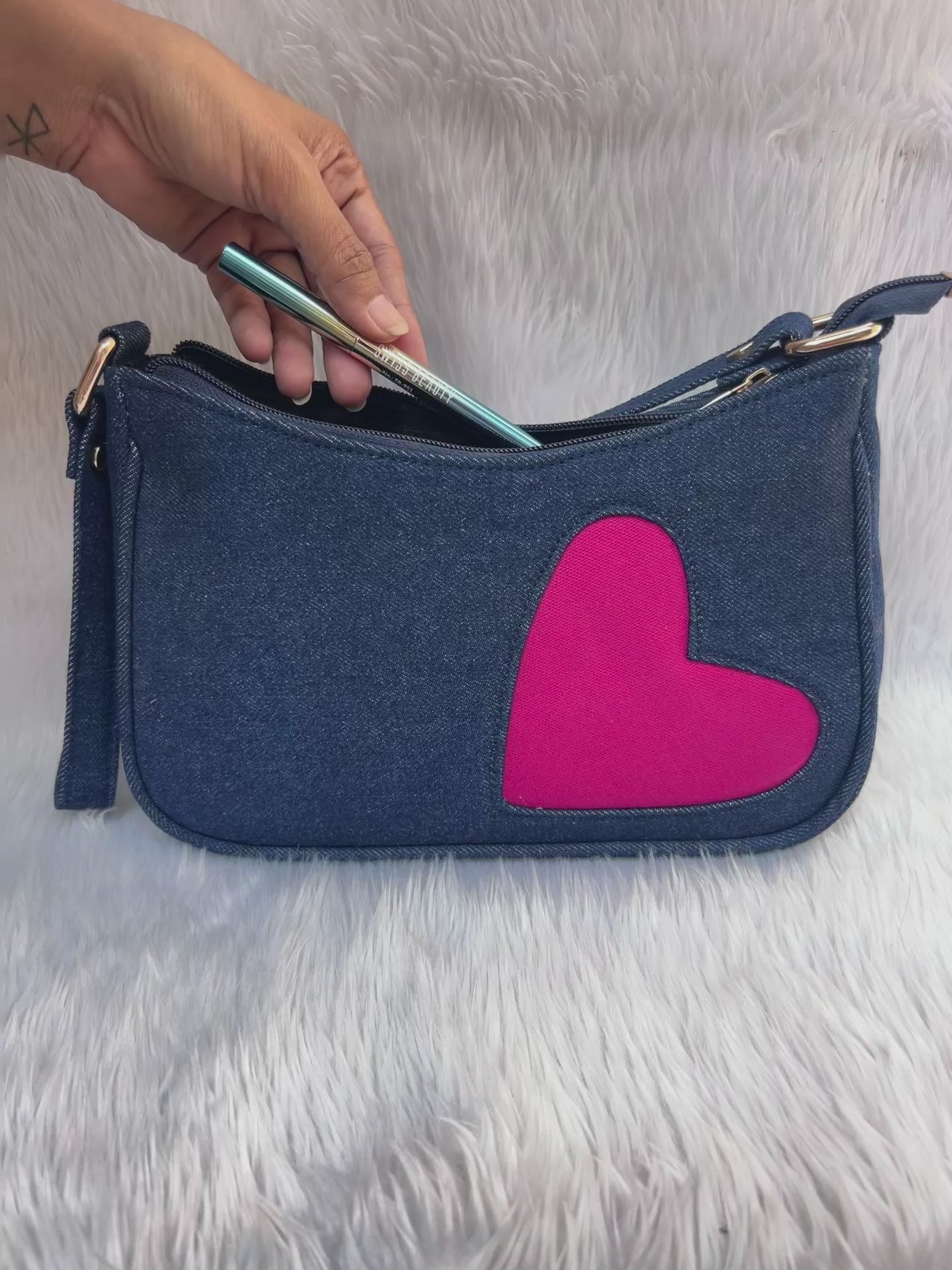 Denim 'Self Chosen' Sling Bag